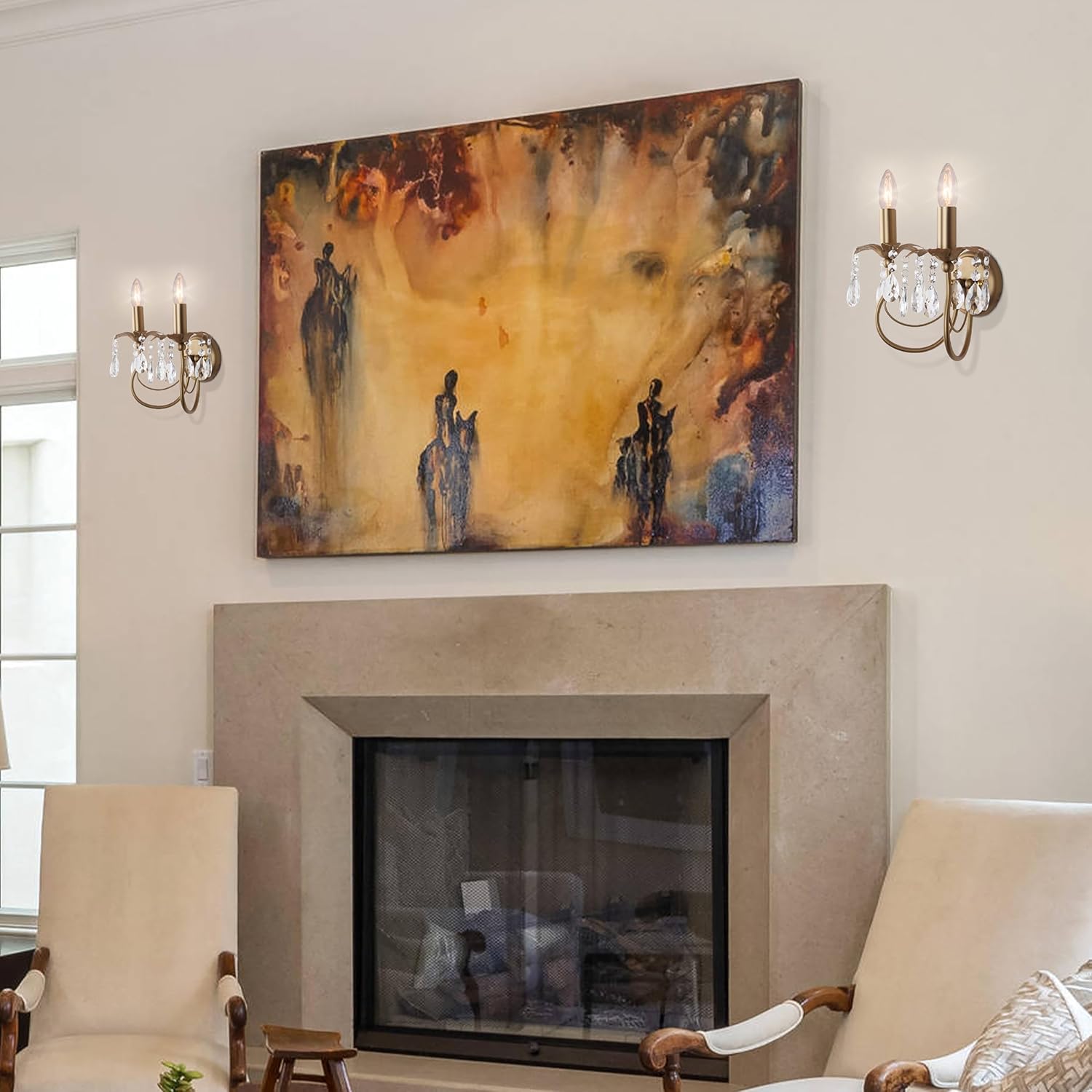 Paired wall sconce source scene